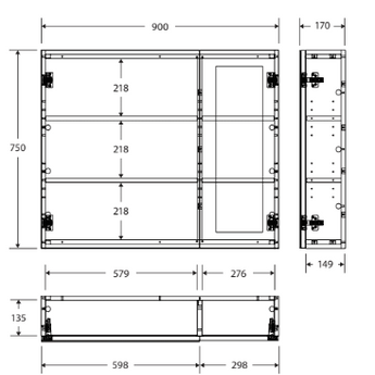 Newport 900 Combination Cabinet