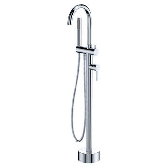 Kaya Floor Mounted Bath Mixer With Hand Shower, Chrome