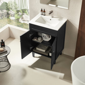 Harrington Floor Vanity Matte Black 600mm, CH64L-MB