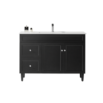 Harrington Floor Vanity Matt Black 1200mm, CH124LL-MB