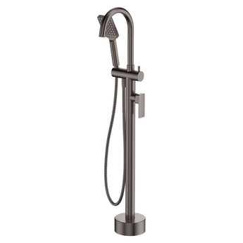 Tono Floor Mounted Bath Mixer With Hand Shower, Gun Metal