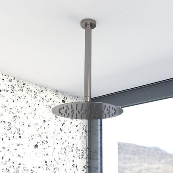 Round Shower Dropper, 300mm, Gun Metal