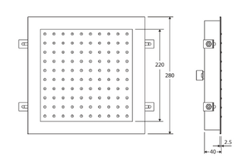 Soffito Square Ceiling Mounted Shower