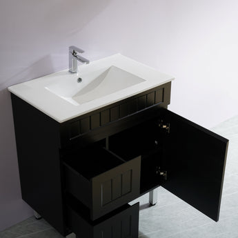 Acacia Floor Standing Vanity Matte Black 750mm, AC74RL-MB