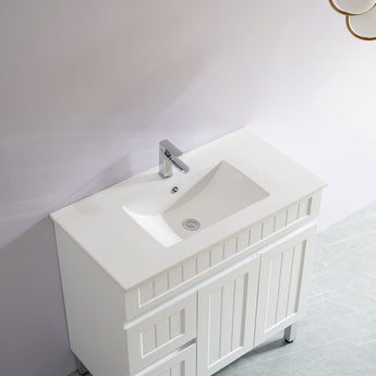 Acacia Floor Standing Vanity Matte White 900mm, AC94RL-MW