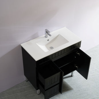 Acacia Floor Standing Vanity Matte Black 900mm, AC94RL-MB