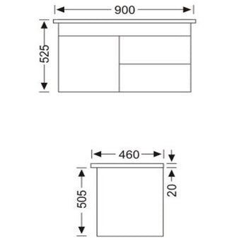 Noah 900mm Luxury Wall Hung Vanity Unit
