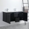 Acacia Wall Hung Vanity Matte Black 1200mm, AC124DW-MB