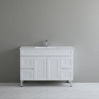 Acacia Floor Standing Vanity Matte White 1500mm, AC154L-MW