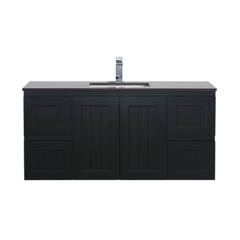 Acacia Wall Hung Vanity Matte Black 1200mm, AC124W-MB