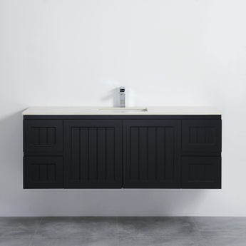 Acacia Wall Hung Vanity Matte Black 1500mm, AC154W-MB