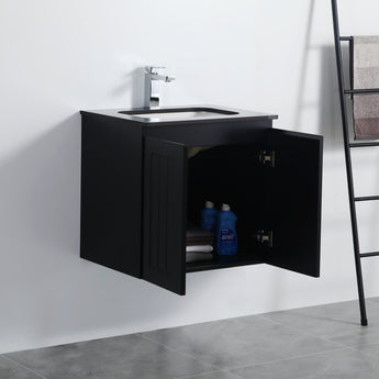 Acacia Wall Hung Vanity Matte Black 600mm,AC64W-MB