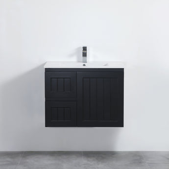 Acacia Wall Hung Vanity Matte Black 750mm, AC74LW-MB