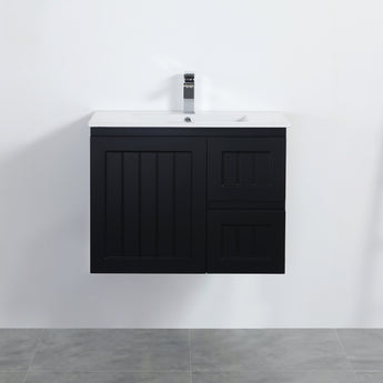 Acacia Wall Hung Vanity Matte Black 750mm, AC74RW-MB