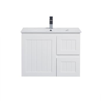 Acacia Wall Hung Vanity Matte White 750mm, AC74RW-MW