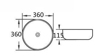 Bellevue Fluted Above Counter Basin, BEL3636-MW