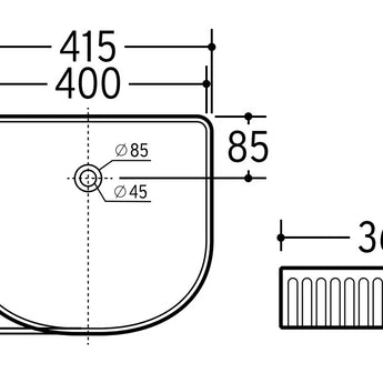 Bellevue Fluted Arch Art Basin, CA4135AR-MV