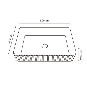 Rectangle Above Counter Ceramic Basin, CA5038-MB