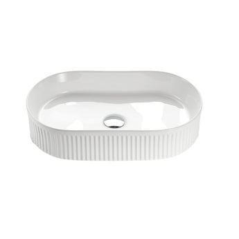 Oval Above Counter Ceramic Basin Ultra Slim - Fluted, CA5836-GW