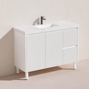 Brighton Floor PVC Vanity Matte White 1200mm, CB124RL-MW