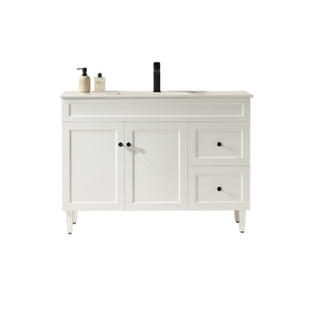 Harrington Floor Vanity Matte White 1200mm, CH124RL-MW