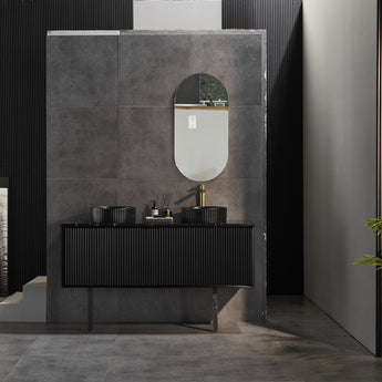 Kirribilli Wall Hung Vanity Matte Black 1500mm, CK1500W-MB