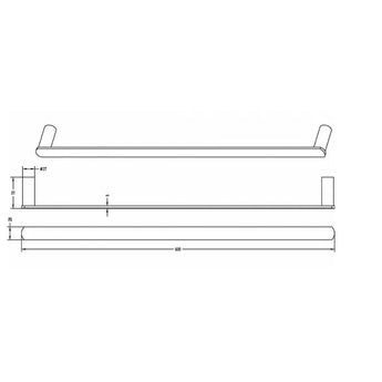 VETTO SINGLE TOWEL RAIL 750MM GUN METAL