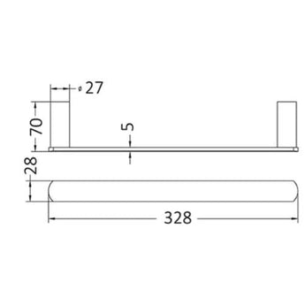 VETTO TOWEL BAR GUN METAL