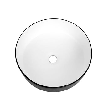 Matte White & Black Radius Round Basin
