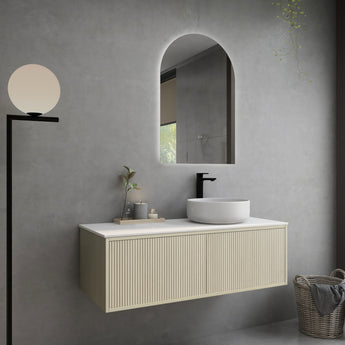 Bellevue Wall Hung Fluted Costal Oak Vanity 1200mm