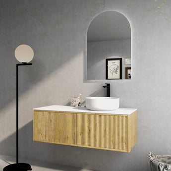 Bellevue Wall Hung Fluted Prime Oak Vanity 1200mm