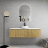 Bellevue Wall Hung Fluted Prime Oak Vanity 1500mm