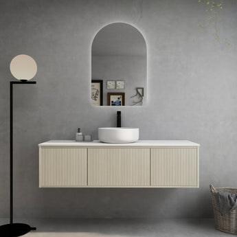 Bellevue Wall Hung Fluted Prime Oak Vanity 1500mm