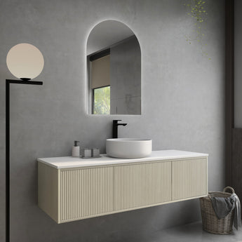 Bellevue Wall Hung Fluted Costal Oak Vanity 1500mm