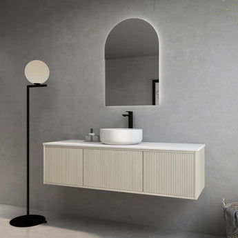 Bellevue Wall Hung Fluted Prime Oak Vanity 1500mm