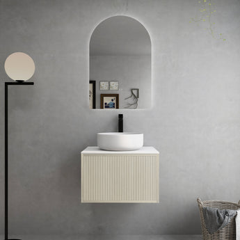 Bellevue Wall Hung Fluted Costal Oak Vanity 600mm