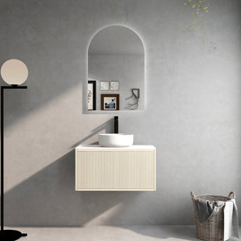 Bellevue Wall Hung Fluted Costal Oak Vanity 750mm