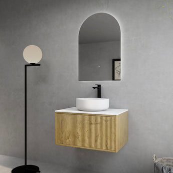 Bellevue Wall Hung Fluted Prime Oak Vanity 750mm