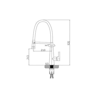 PULL OUT LED MIXER CHROME WITH BLACK