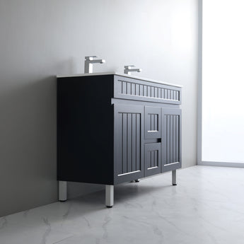 Acacia Floor Standing Vanity Matte Black 1200mm, AC124DL-MB