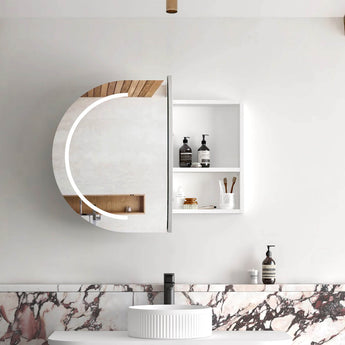 LED Bondi Curved Shaving Cabinet 1500x900mm Matte White