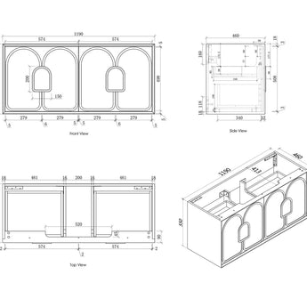 LAGUNA 1200MM SATIN WHITE WALL HUNG VANITY
