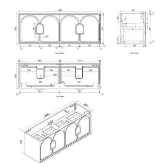 LAGUNA 1500MM NATURAL AMERICAN OAK WALL HUNG VANITY