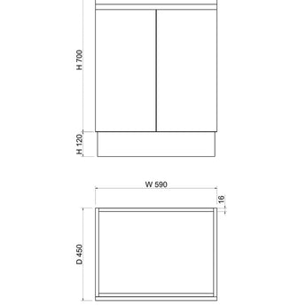 Noah 600mm Floor Mount Vanity Unit on Legs