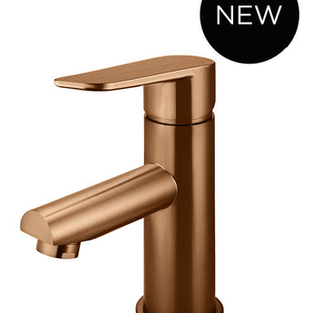 ROUND PADDLE BASIN MIXER, LUSTRE BRONZE