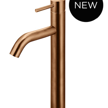 PICCOLA TALL BASIN MIXER TAP WITH 130MM SPOUT, LUSTRE BRONZE