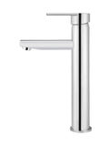 ROUND PADDLE TALL BASIN MIXER, POLISHED CHROME