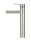 ROUND PADDLE TALL BASIN MIXER, PVD BRUSHED NICKEL