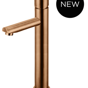 ROUND PINLESS TALL BASIN MIXER, LUSTRE BRONZE