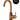ROUND GOOSENECK BASIN MIXER WITH COLD START, LUSTRE BRONZE